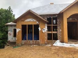 Missing flashing at window opening — moisture intrusion risk