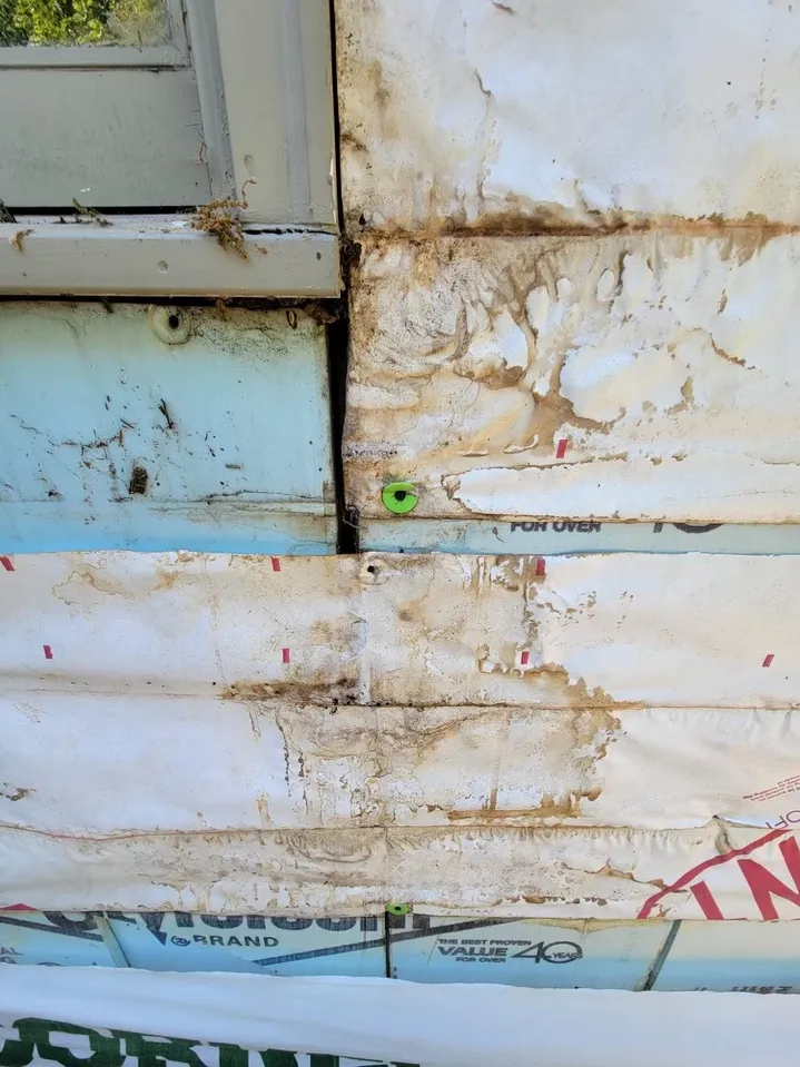 No tape at seams — moisture barrier failure point